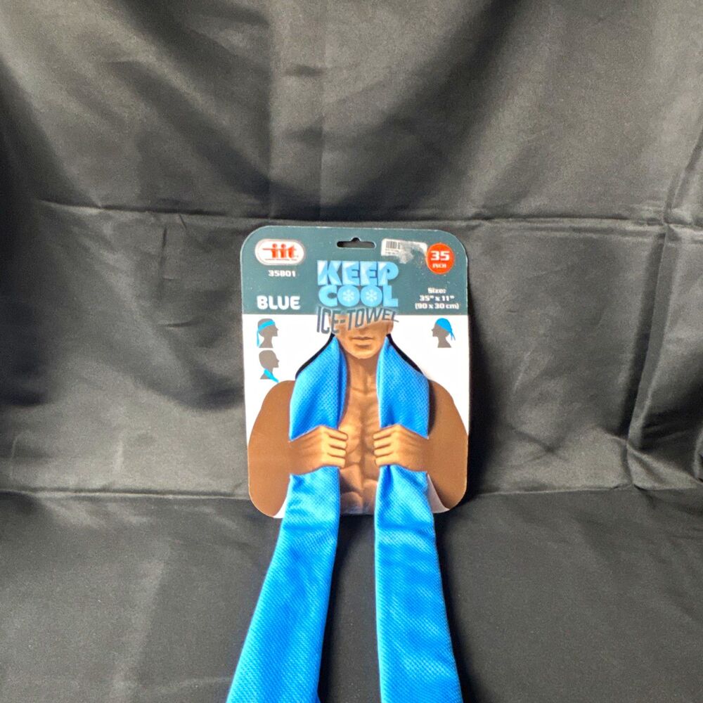 Illinois Industrial Tool Keep Cool Cooling Microfiber Gym Towel Blue 35x11"